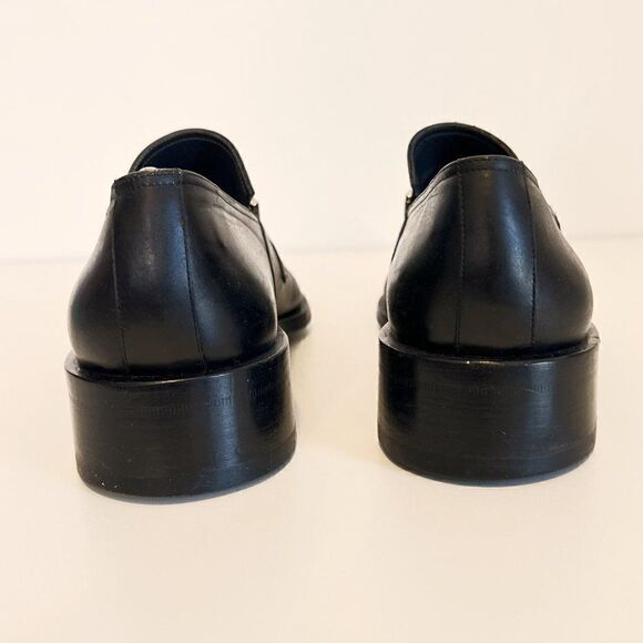 Cesare Paciotti Black Leather Square Toe Slip On Loafer - Picture 4 of 7